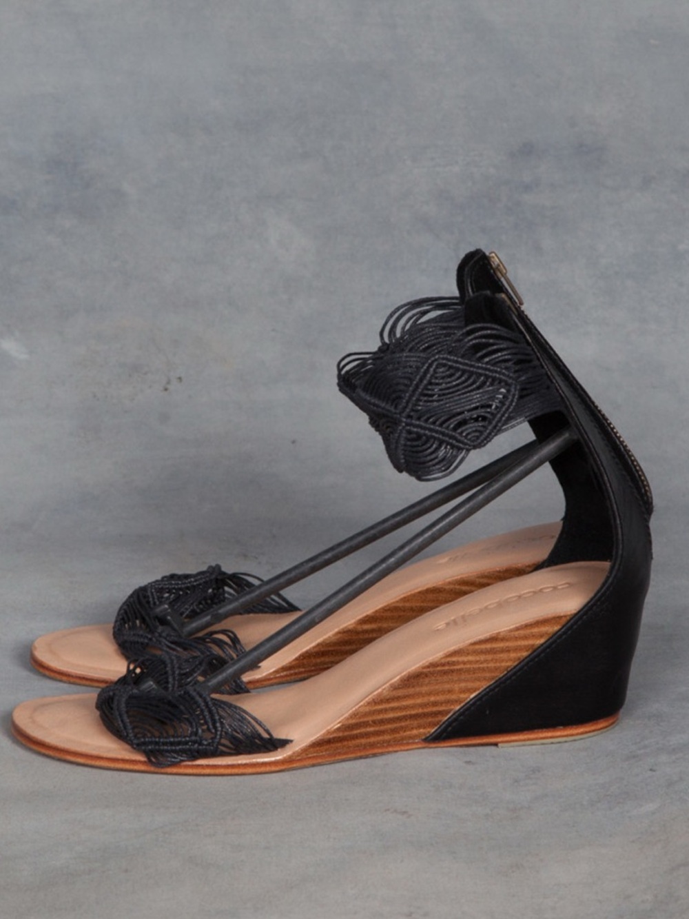 Cocobelle Lilly Black Mini Wedge Heel.